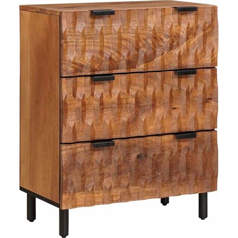 Sideboard Acacia Brown Finish 60 x 33 x 75 cm Solid Mango Wood vidaXL