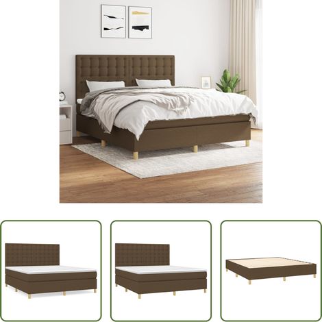 Matratze - Boxspringbett mit Matratze Dunkelbraun 160x200 cm Stoff (1/5)