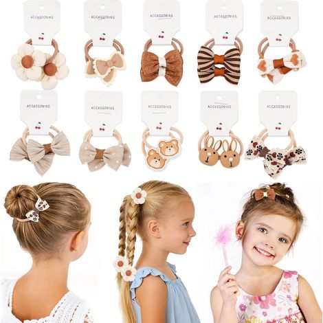 Lot de 20 Elastique Cheveux pour Fille, Petit Chouchous Colorés (1/5)
