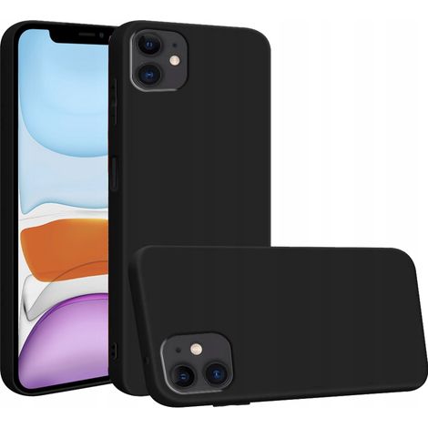 Schutzhülle für iPhone 11, matte Silikon-Rückseite, schwarz + Glas (1/5)