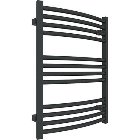 Heizungsbetrieb Handtuchheizkörper - Mattschwarz - Höhe 900mm Breite 486mm - 385 Watt - LEN900/486PZXN