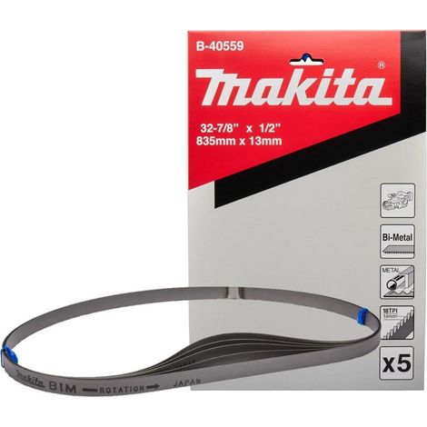 Makita B-40559 Bandsaw Blades 5 Pack 835mm x 13mm 18TPI DPB181 DPB182 DPB183 (1/4)