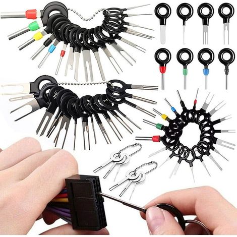 Kit de 60 outils d'extraction de cosses, extracteur de broches pour connecteurs électriques automobiles, outil de réparation et de débrochage. (1/5)