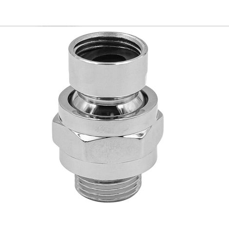 Argent Connecteur de Douche Boule de Pomme de Douche Connecteur Adaptateur de Boule pivotante Extension de Bras de Douche réglable (1/5)