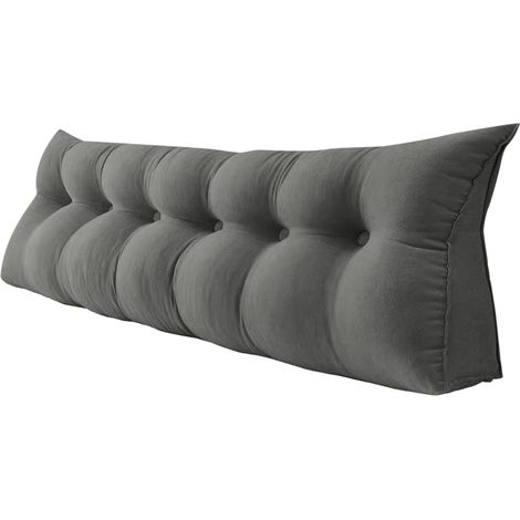 Keilförmiges Lesekissen, Dreieckiges Keilkissen, Sofakissen, Positionierungsstütze, weich und bequem – Grau, 180 cm (1/5)