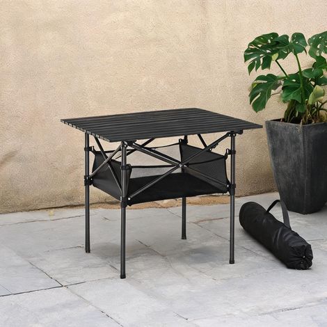 Table pliante 70 cm avec rangement pour extérieur 70 x 70 x 69 cm (1/5)