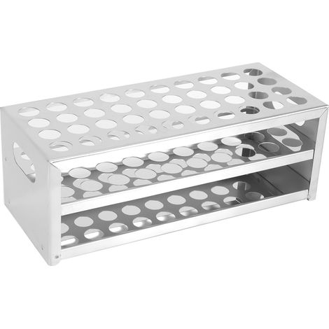 Porte-tubes en acier inoxydable 304, grille perforée 40 trous grande capacité (15,5 mm × 40). (1/5)