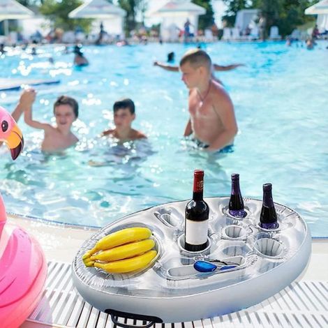 KeWin-Bar Flottant Gonflable avec 8 Trous Plateau, Support Gonflable de Boisson Piscine Porte - Gobelet Porte Verre Piscine [1287] (1/4)
