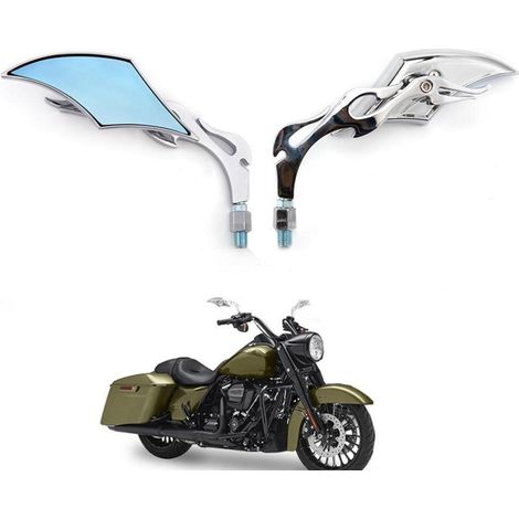 Chrom Motorrad Spiegel Set 8/10mm Universal für Chopper, Cafe Racer, Bobber (1/5)