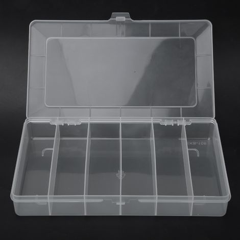 Boîte de rangement bijoux organisateur transparent, 15 cases pour accessoires et colliers (1/2)