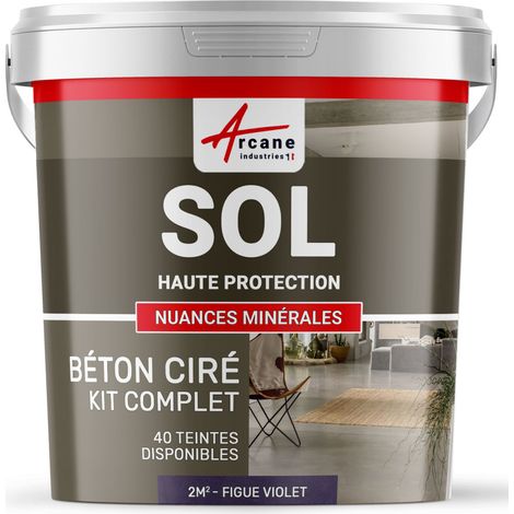 Béton ciré sol en kit, primaire et vernis de finition inclus - 2 m² (en 2 couches) Figue - ARCANE INDUSTRIES