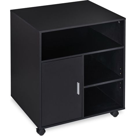 Pratica cassettiera da ufficio con ruote mobile spazio portaoggetti 70 x 50 x 40 cm in legno nero 130009881