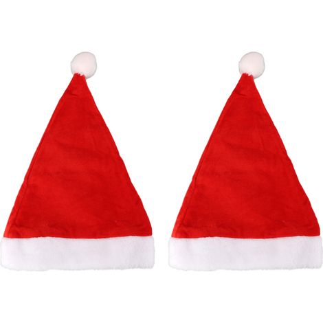 de 2 bonnets de Père Noël lumineux en nylon doux avec 3