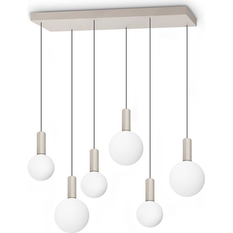 Ideal Lux Sospensione Odeon 6 luci LED integrato bianco metallo