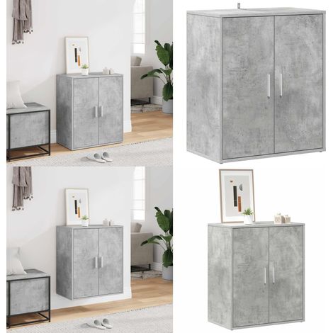 Armoire à chaussures Gris béton 60x35x70 cm Bois d’ingénierie - Armoire À Chaussures - Meuble Rangement Chaussures - Organiseur Chaussures - Rangement Entrée - Meubles Salle De Bain - Home & Living