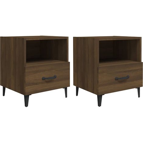 Maison Exclusive - Comodini 2 pz Rovere Marrone in Legno Multistrato (1/5)