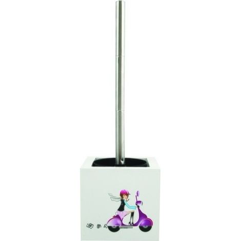 Brosse wc en MDF avec manche en acier inoxydable JANE MSV