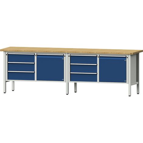 ANKE, Établi de largeur 2800 mm, sur piétement, 2 portes, 6 (1/5)