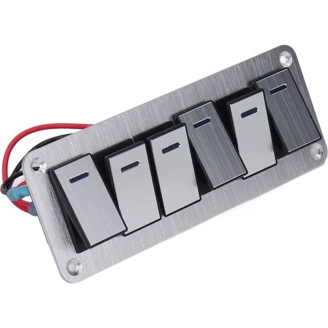 Wasserdichter 6-Funktions-Kfz-Schalter mit 5 Pins (Ein/Aus), 12–24 V, blaue LED (1/5)
