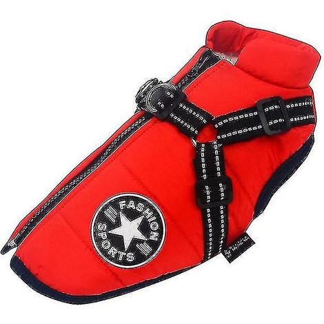 Manteau chien imperméable avec harnais pour Labrador, veste chaude hiver pour grand chien, tenue pour Chihuahua (1/3)
