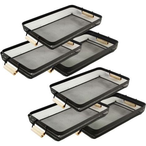 Porte-fichiers - JUANIO - Lot de 6 - Noir/Naturel - Résistant et étanche - 43 x 26 cm (1/3)