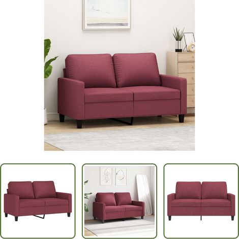 vidaXL Stoffsofa - 2-Sitzer-Sofa Weinrot 120 cm Stoff (1/5)