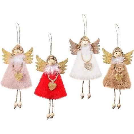 pendentifs poupée ange, décorations de sapin de Noël, artisanat elfique, cadeaux de Noël W (1/5)