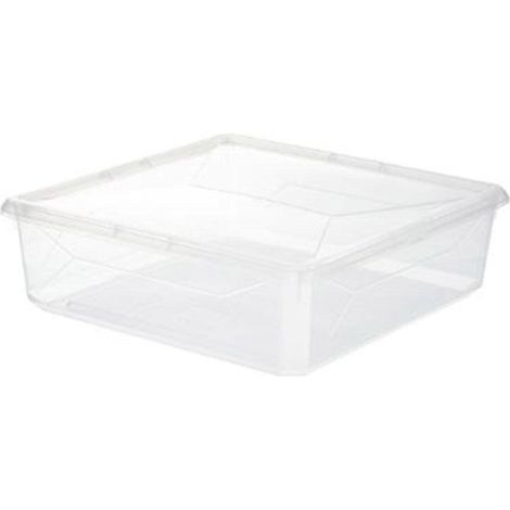 5Five Simply Smart – Boîte de rangement carrée 6,2L en polypropylène transparent – Dimensions L. 29,8 x l. 29,8 x H. 9 cm – Poids 0,306 kg