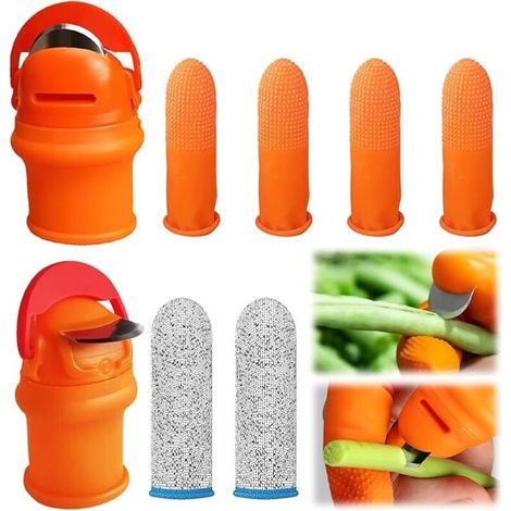 Lntyq Coupeur de Pouce de Jardinage, 8 Pcs Couteau de Jardin en Silicone, Gardening Thumb Knife, Outillage de Jardin, pour Le Jardinage, La RéColte de LéGumes et de Fruits