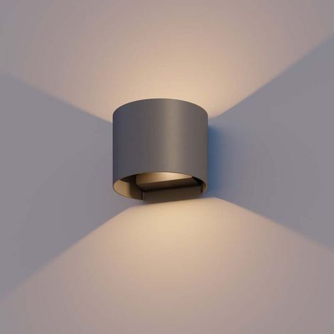 [GEBRAUCHT] B-Ware Calex Außenwandleuchte Gartenlampe Oval LED Wandleuchte anthrazit 10x11,5cm (1/2)