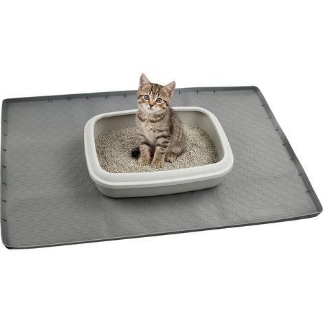 1 Tapis Litière Chat, Silicone Imperméable, Motif Nid d'Abeille Antidérapant, Pour Maison (1/5)