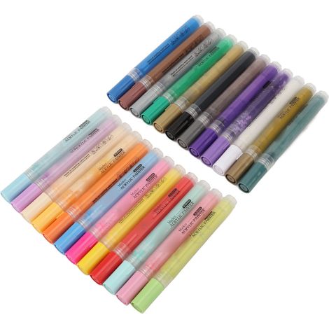 Ce lot de 24 marqueurs de peinture acrylique de 3 mm de diamètre offre 24 couleurs éclatantes. Sûrs et non toxiques, ils conviennent à une utilisation sur le verre, la céramique, le bois et autres mat (1/5)