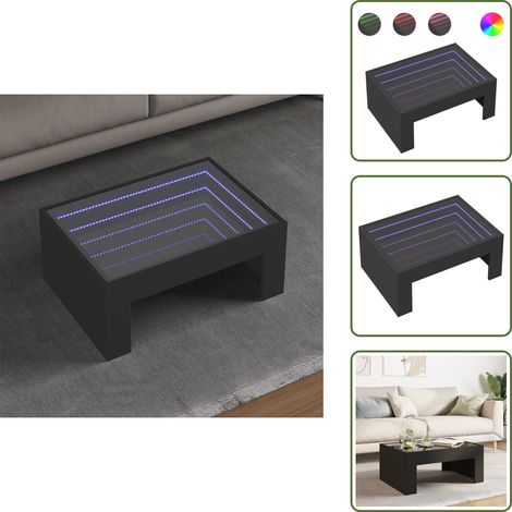 vidaXL Couchtisch mit Infinity-LED Schwarz 70x50x30 cm (1/5)