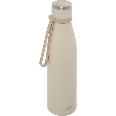 Botella térmica redonda de 0,65 l, color beige - 5five