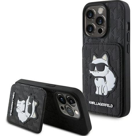 iPhone 15 Pro Max Karl Lagerfeld Hardcase Saffiano Pockets Black (1/5)