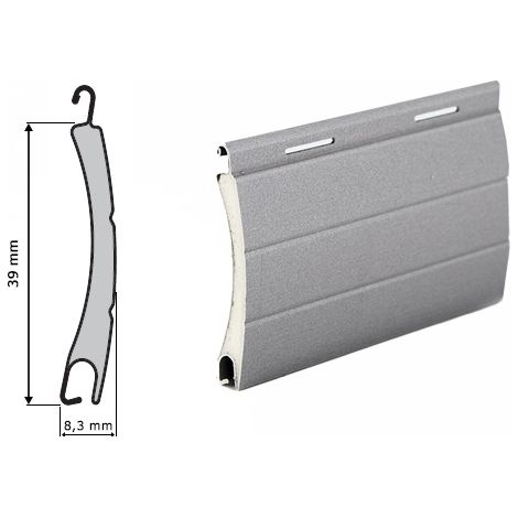 Lame Volet Roulant 39mm Aluminium - 160cm - Blanc - Recoupable