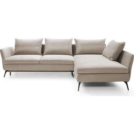 Ecksofa DEMISBAL mit Schlaffunktion, Bettkasten, Beige, linksseitig (1/4)