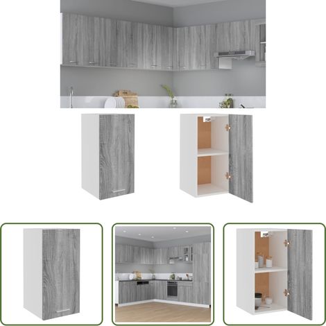 vidaXL Holzwerkstoff - Hängeschrank Lyon Grau Sonoma 29,5x31x60 cm Holzwerkstoff (1/5)