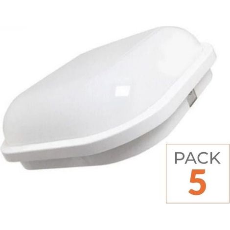 Pack de 5 - Applique LED Murale 20W Blanche Carré IP65 - Blanc Neutre 4000K - 5500K - SILAMP (1/2)