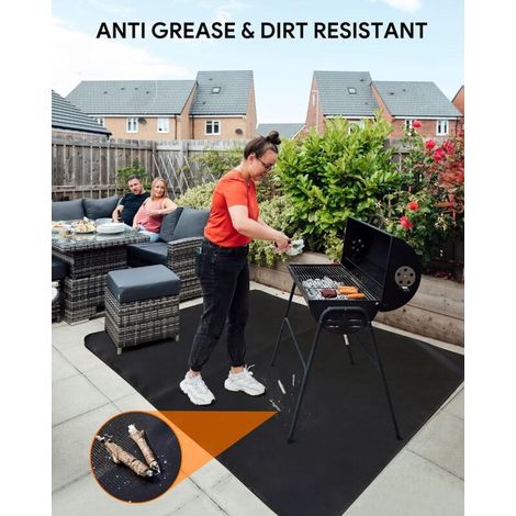 Feuerfeste Grillmatte 50" x 36" Fiberglas mit feuerhemmendem Silikon Schutz vor Glut und Spritzern (1/5)