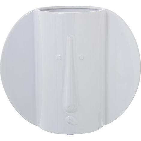 Keramische Vase glänzendes weißes Gesicht 25x13x22cmpour alle Stile, um zu Hause eine Note zu verleihen (1/5)