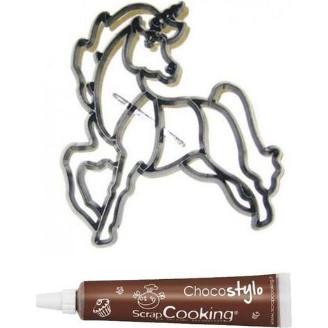Stylo chocolat + Emporte-pièce Licorne à assembler