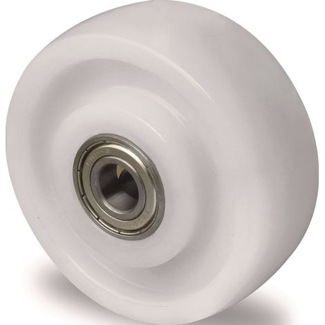 Roue de secours D.125mm Cap.700kg PA blanc Axe-D.10mm L.Moyeu 45/47mm TECWERK (1/2)