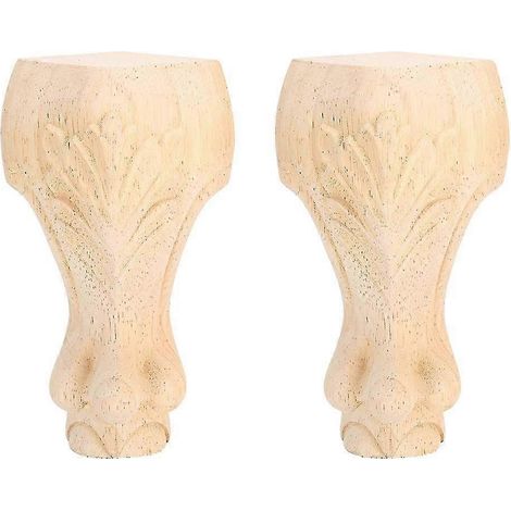 Ensemble de deux pieds de meubles en bois sculpté, convenant aux tables, chaises, armoires et canapés. (1/5)