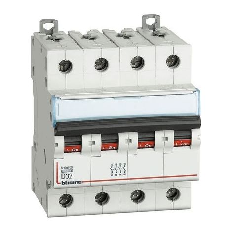 BTICINO Interruttore Magnetotermico Modulare Btdin100 4P Curva D - In= 32A