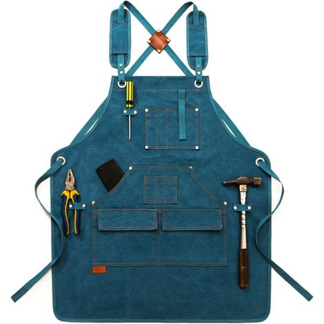 Grembiule da giardinaggio blu per bambini, lunghezza 47 cm
