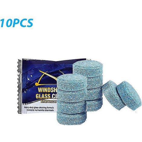 Pastilles de lave-glace pour voiture, nettoyant solide pour vitres, facile à utiliser pour la plupart des voitures, SUV et camions, nettoyant pour vitres et miroirs de cuisine, 10 pastilles (1/5)