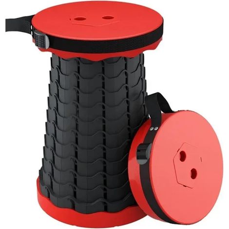 Chaise de pêche pliable, tabouret de camping, mobilier d'extérieur, tabouret rétractable portable, chaise de voyage, chaise de pêche pliable pratique (rouge) (1/4)