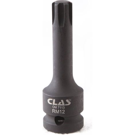Douille embout choc ribe M12 L.78mm 1/2'' Cr-Mo - SA 0456 - CLAS Equipements