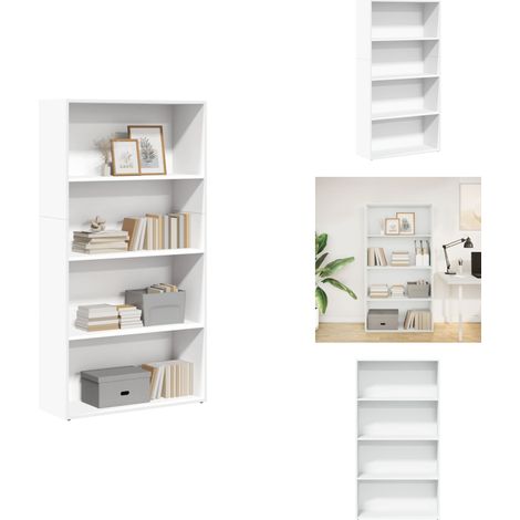 The Living Store Bibliothèque blanc 80x30x152 cm bois d'ingénierie - Rangement ménager (1/5)